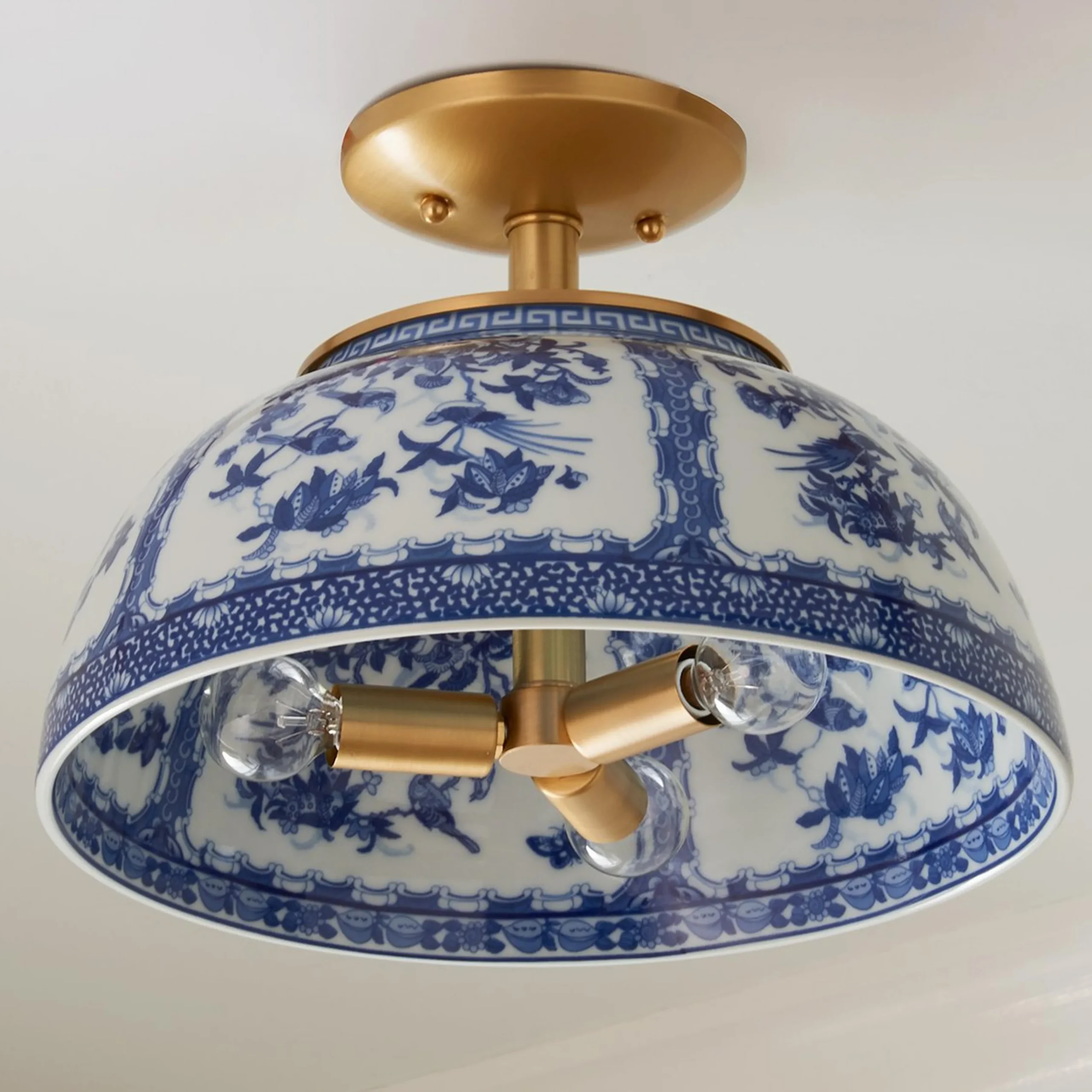 Jackie English Rose Semi-Flush Ceiling Light