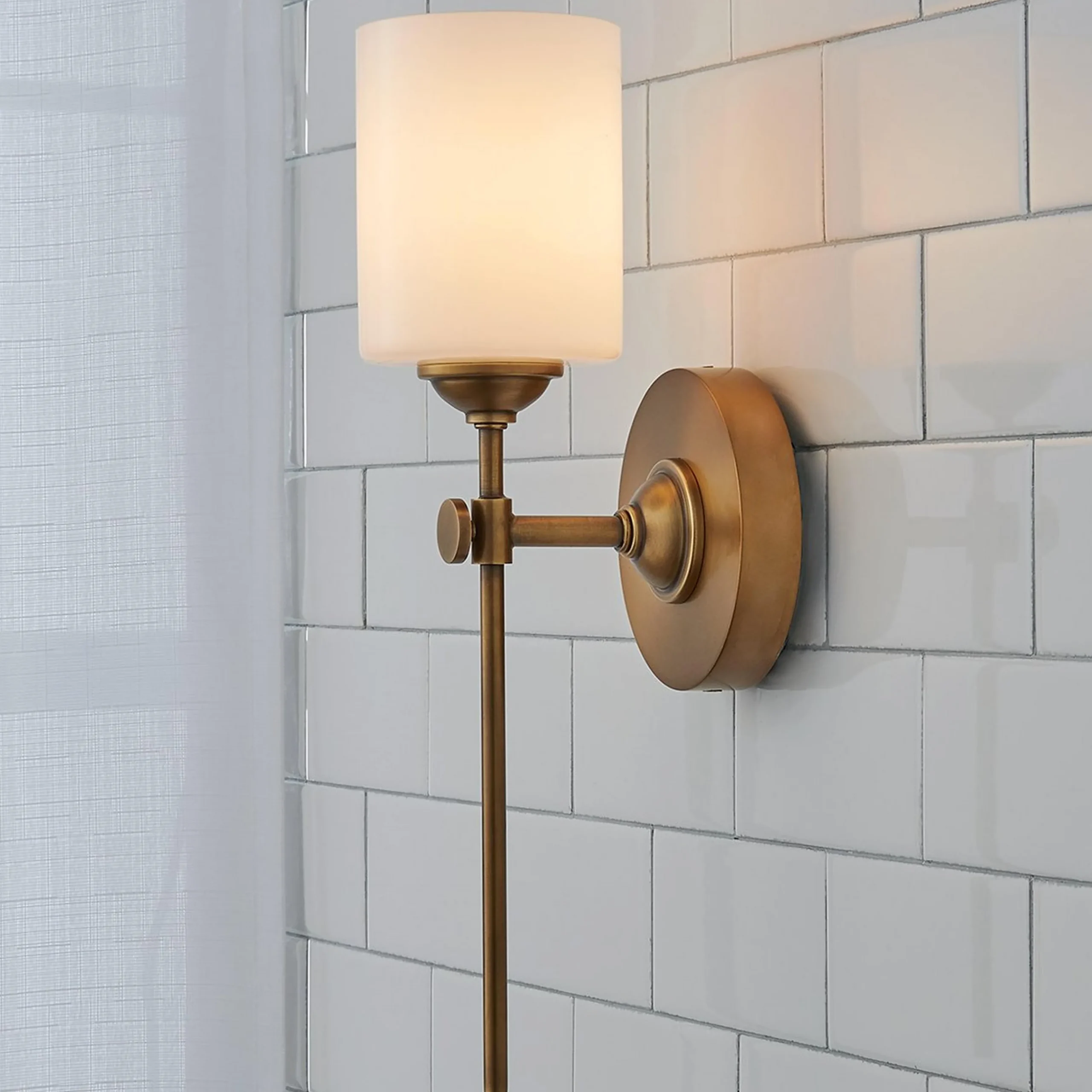 Jerdora Opal Glass Bath Sconce