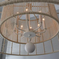 Jute Veil Chandelier - 8 Light