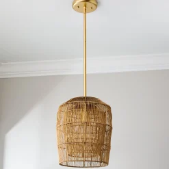 Kota Gold Wire Basket Pendant
