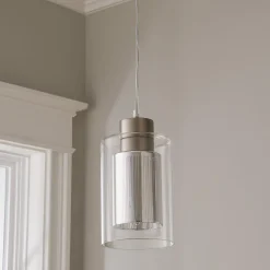 Layered Striped Glass Pendant