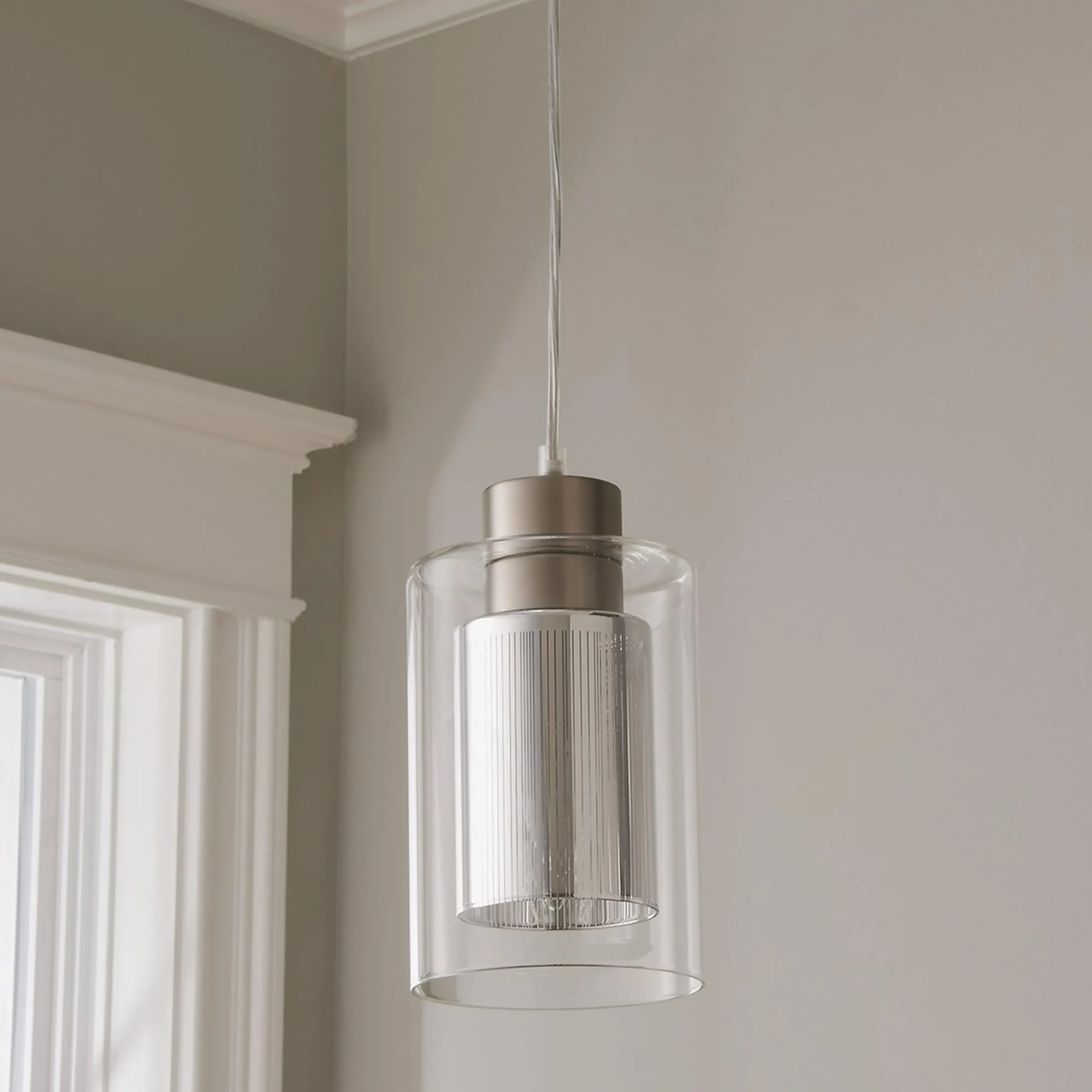 Layered Striped Glass Pendant