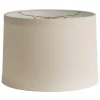 15" Linen Drum Lampshade Wide Band Trim