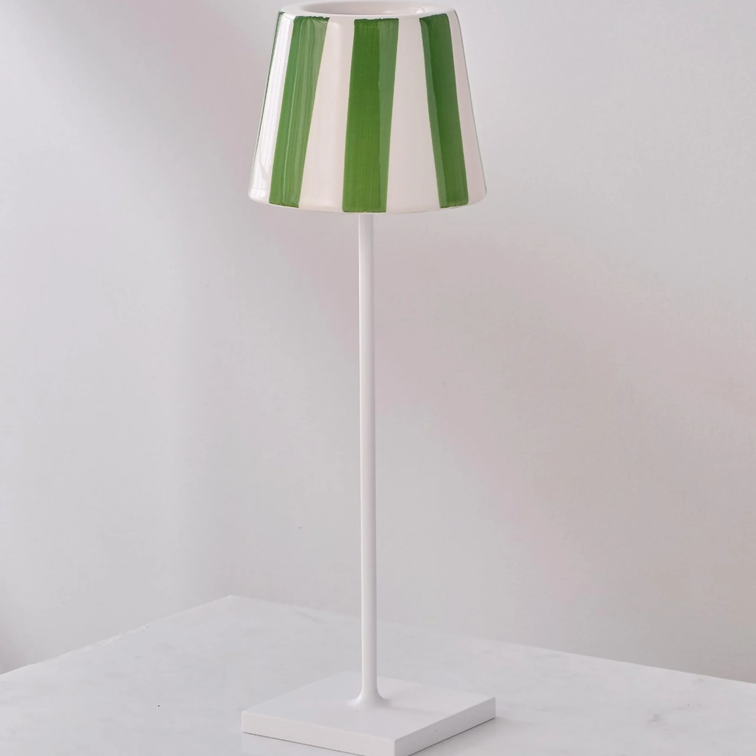 Lucy Cordless Table Lamp - Stripes