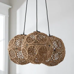 Macrame Jute Sphere Cluster Chandelier