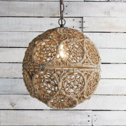 Macrame Jute Sphere Pendant - Small