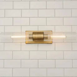 Malika Clear Glass Bath Sconce - 2 Light