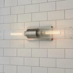Malika Clear Glass Bath Sconce - 2 Light
