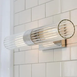 Malika Clear Glass Bath Sconce - 2 Light