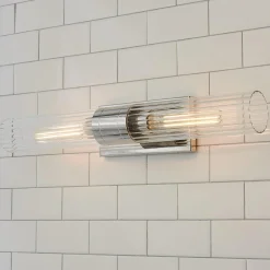 Malika Clear Glass Bath Sconce - 2 Light