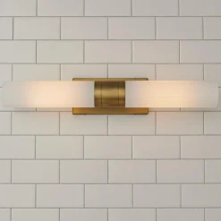 Malika Opal Glass Bath Sconce - 2 Light