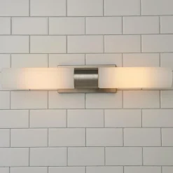 Malika Opal Glass Bath Sconce - 2 Light