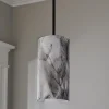 Marbled Glass Cylinder Pendant