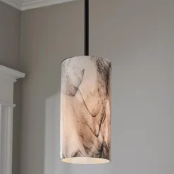 Marbled Glass Cylinder Pendant