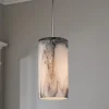 Marbled Glass Cylinder Pendant