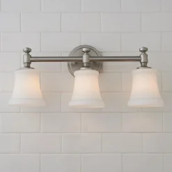 Mercer White Glass Vanity Light - 3 Light