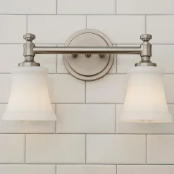 Mercer White Glass Vanity Light - 2 Light