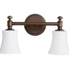 Mercer White Glass Vanity Light - 2 Light