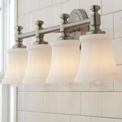 Mercer White Glass Vanity Light - 4 Light
