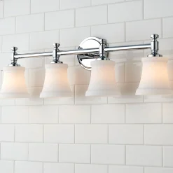 Mercer White Glass Vanity Light - 4 Light