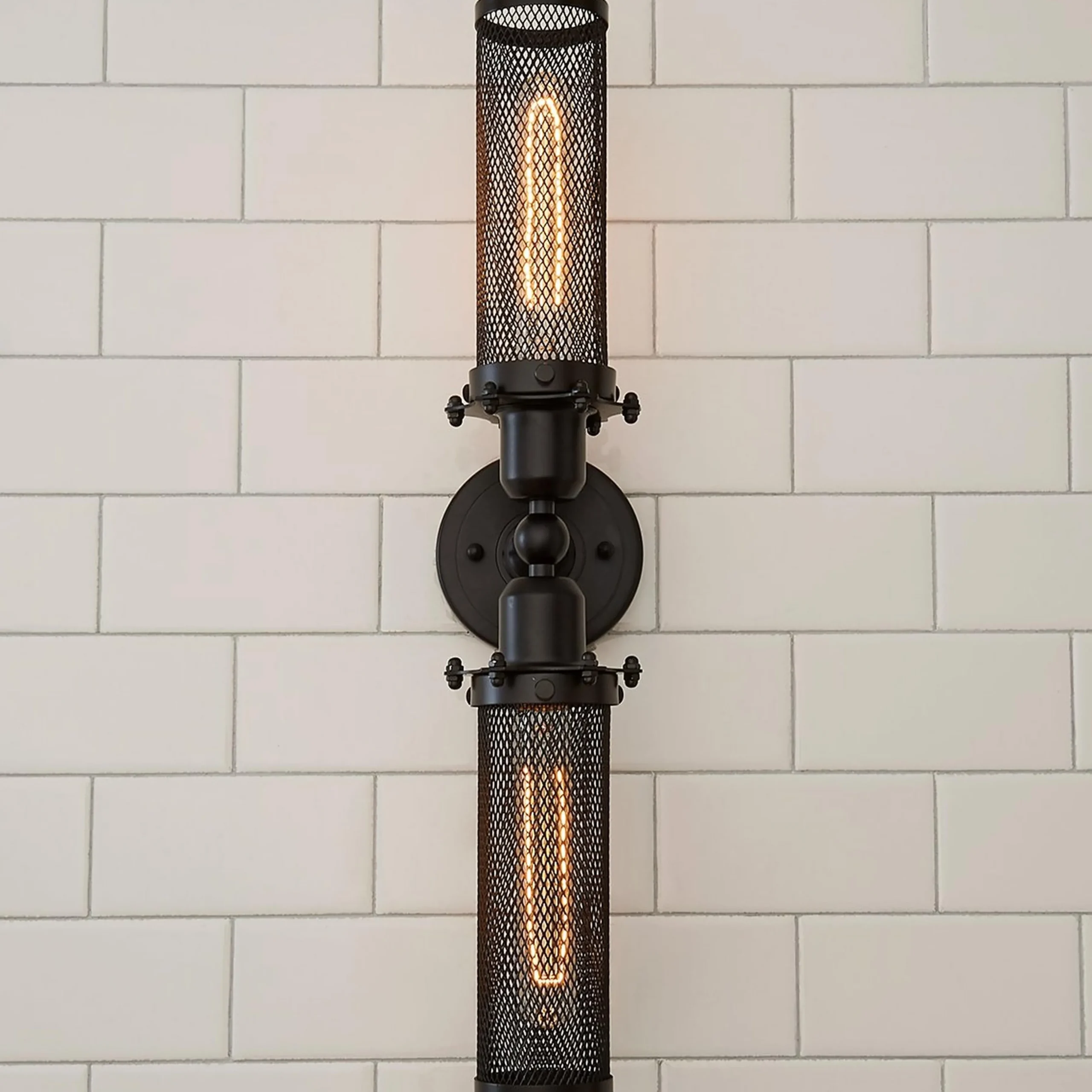 Mesh Double Cylinder Sconce