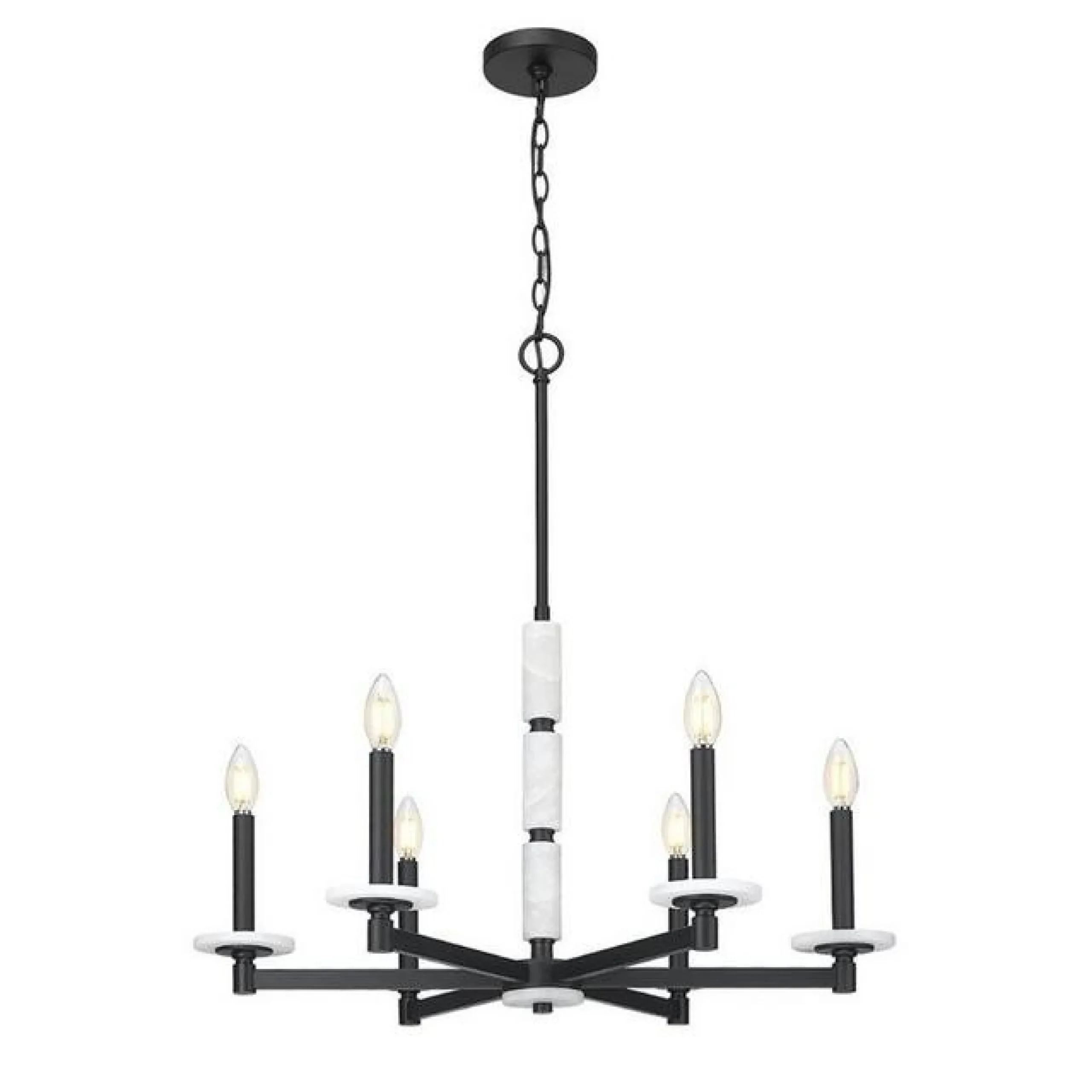 Mestra Alabaster Chandelier - 6 Light