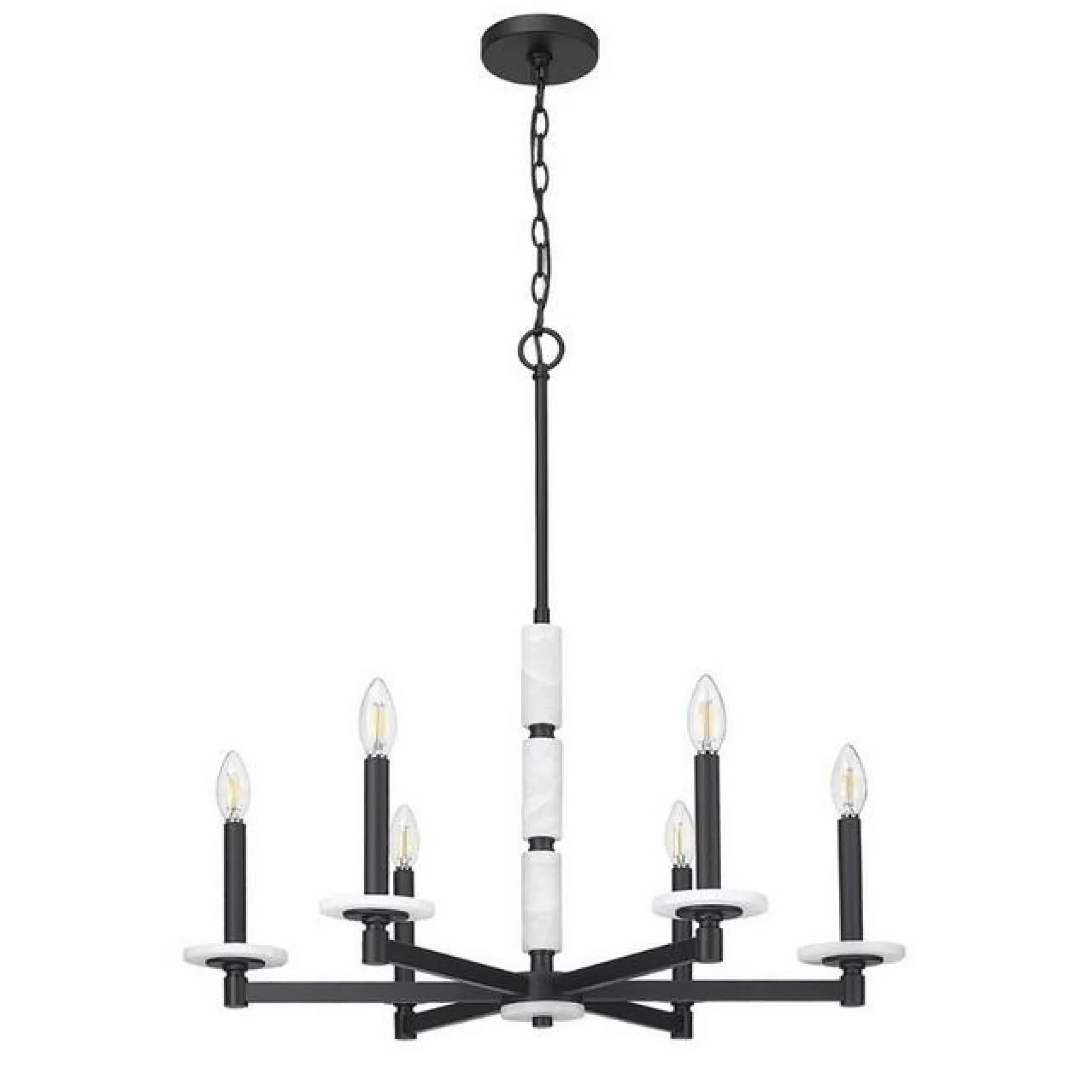 Mestra Alabaster Chandelier - 6 Light