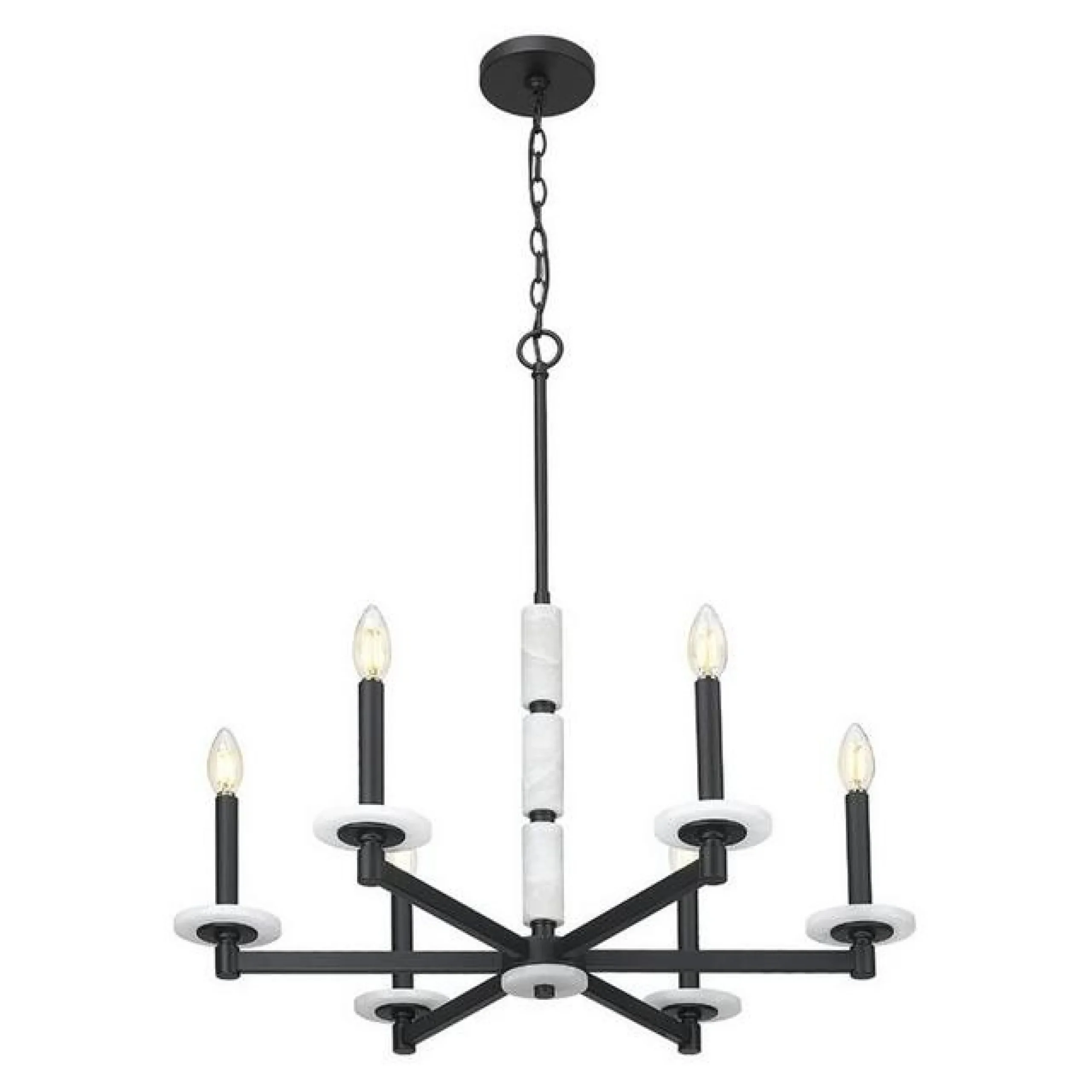 Mestra Alabaster Chandelier - 6 Light