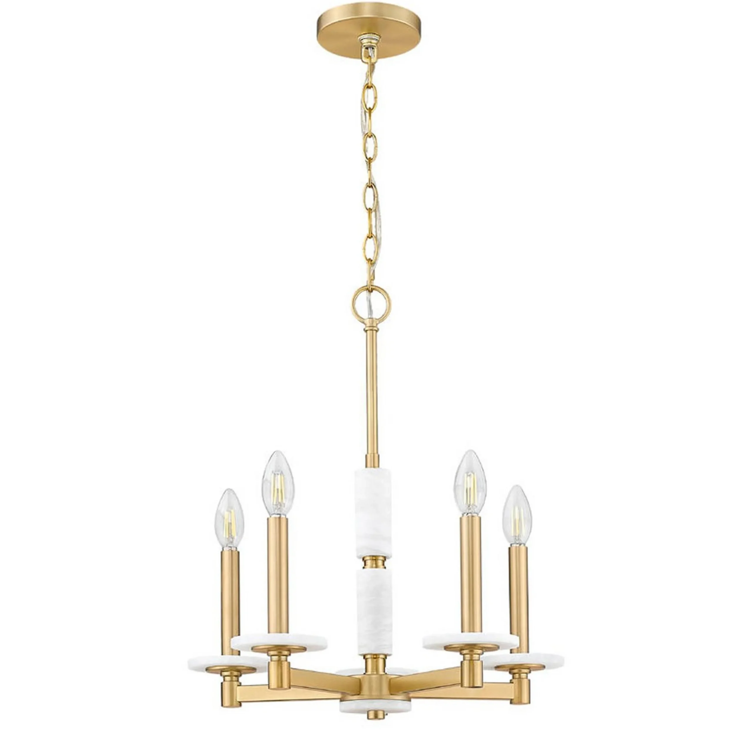 Mestra Alabaster Chandelier - 5 Light