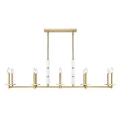 Mestra Alabaster Island Chandelier - 10 Light