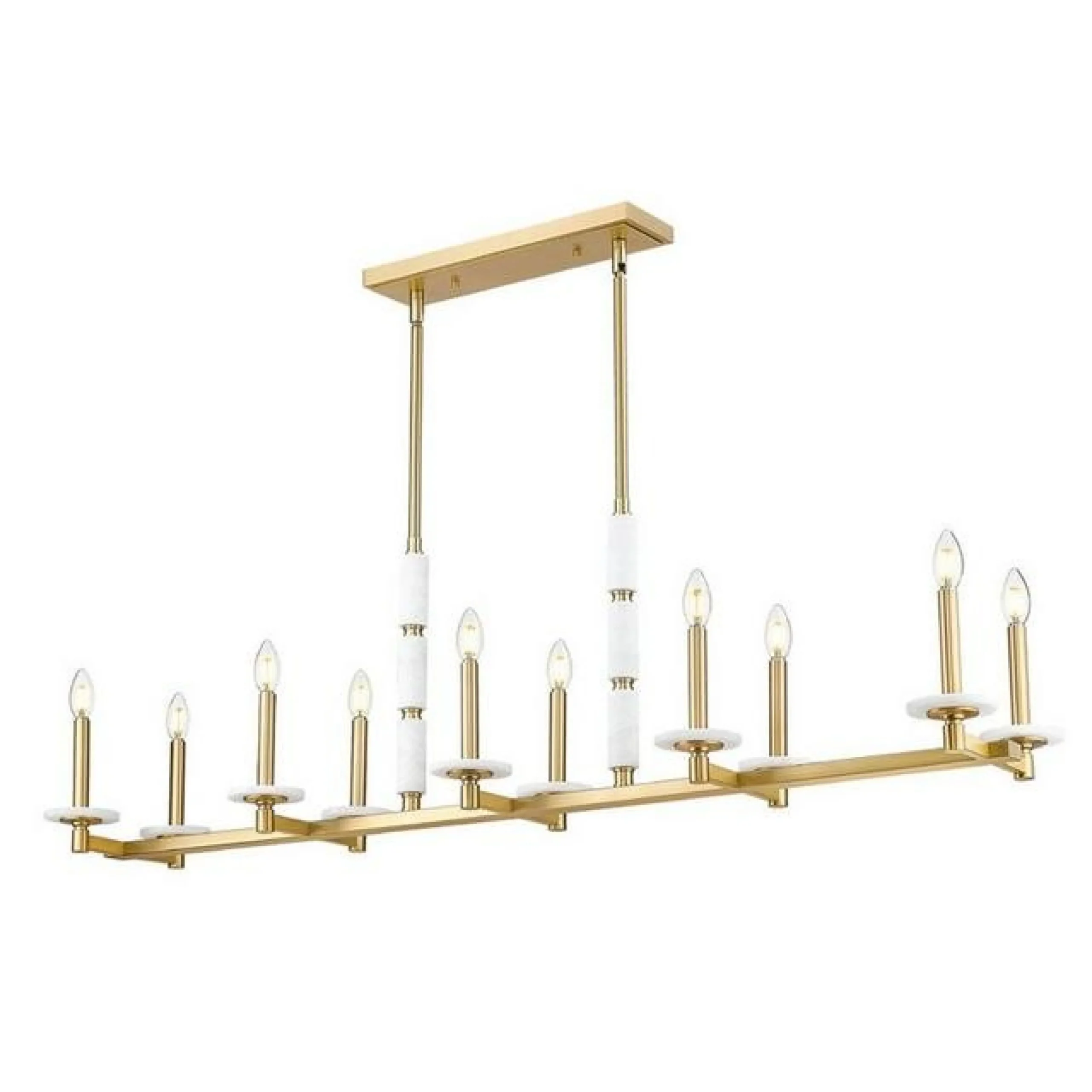Mestra Alabaster Island Chandelier - 10 Light