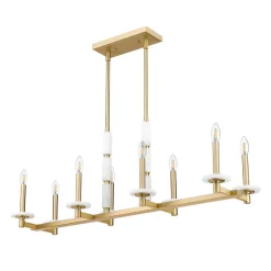Mestra Alabaster Island Chandelier - 8 Light