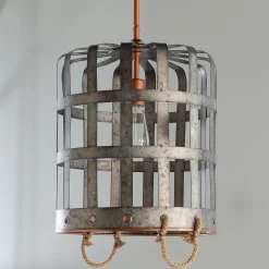 Metal Bushel Basket Pendant - Small