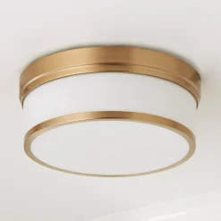 Metallic Banded Drum Ceiling Light - 3 Light
