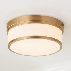Metallic Banded Drum Ceiling Light - 3 Light
