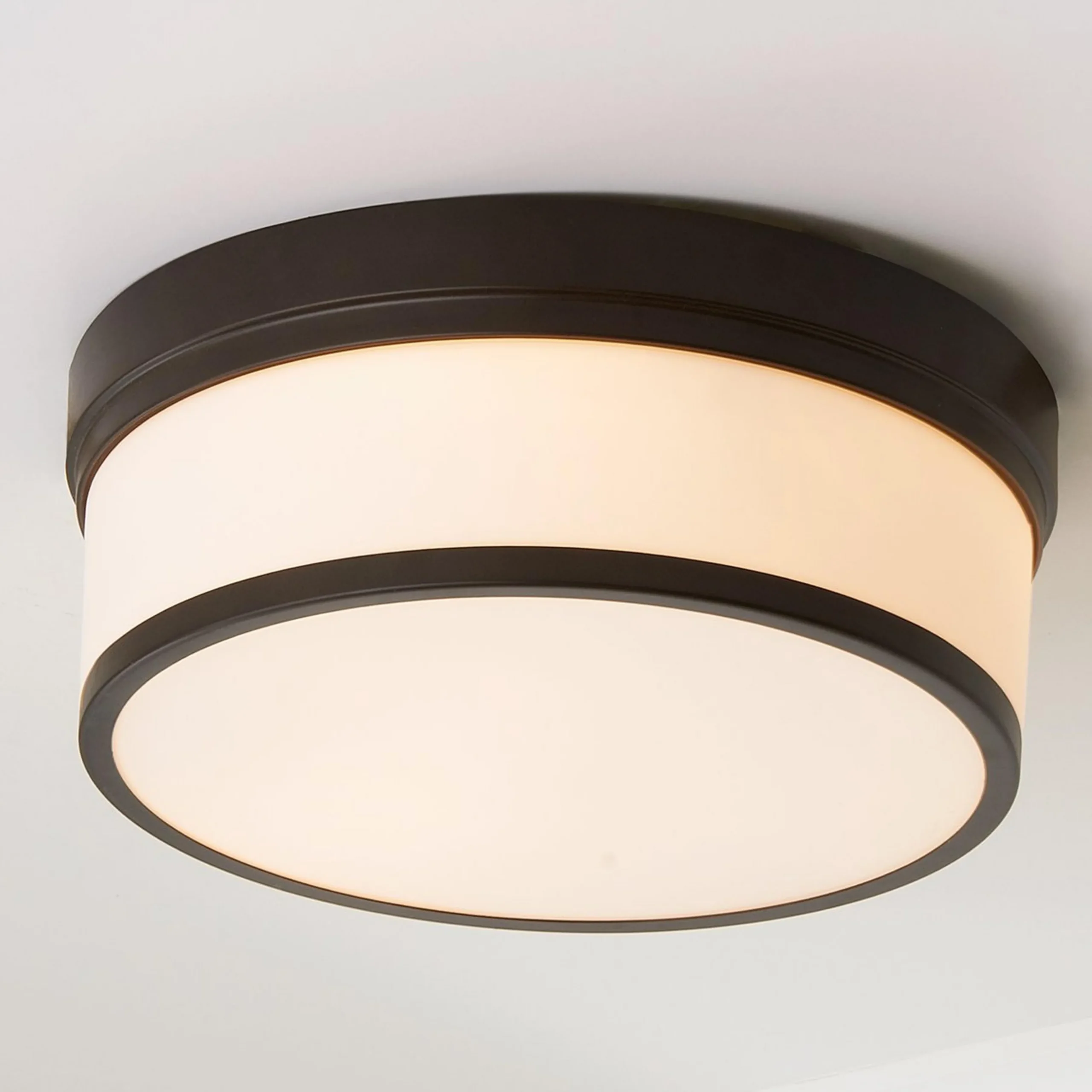 Metallic Banded Drum Ceiling Light - 3 Light