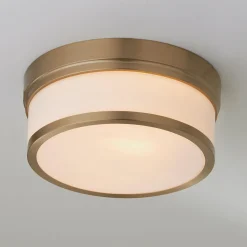 Metallic Banded Drum Ceiling Light - 2 Light