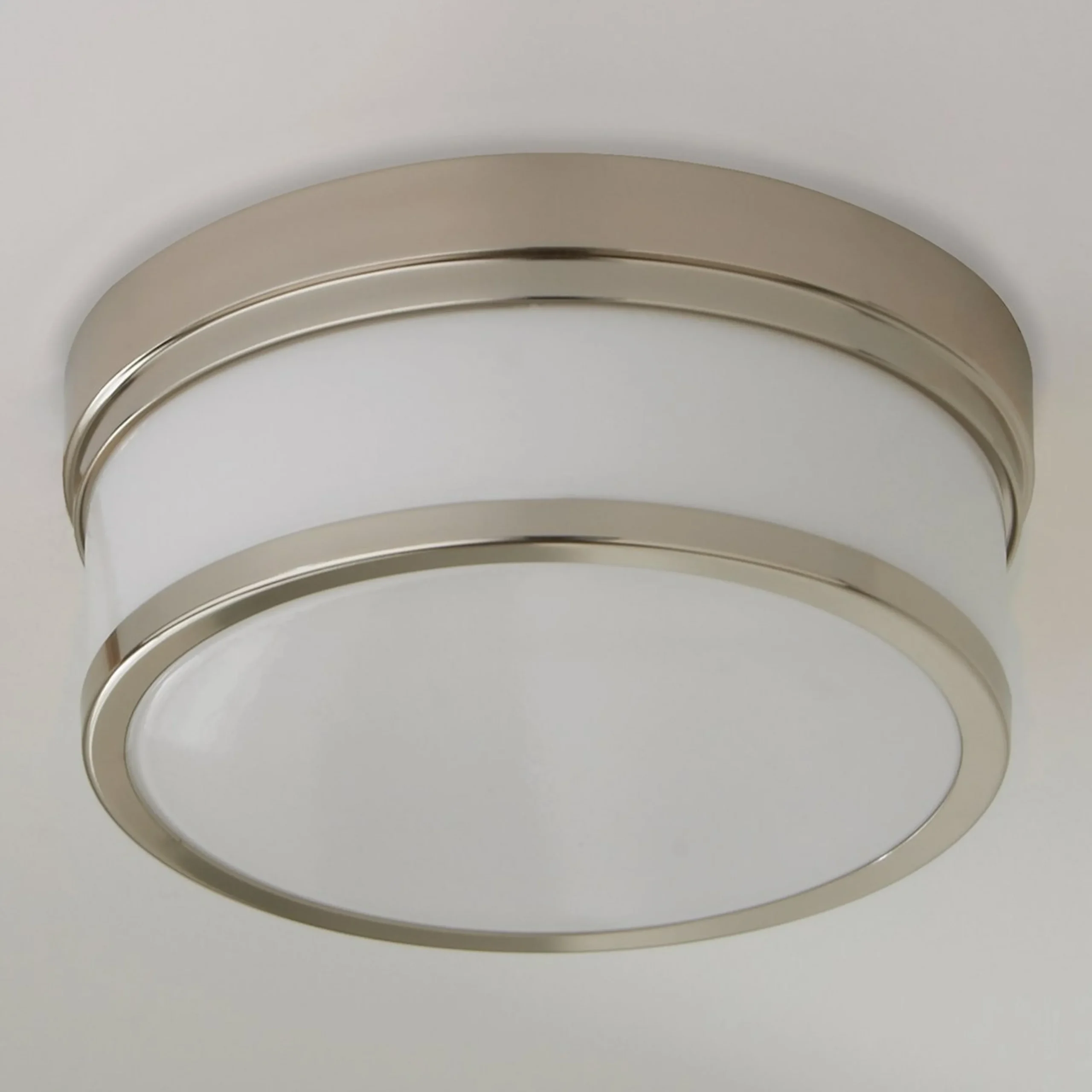 Metallic Banded Drum Ceiling Light - 2 Light
