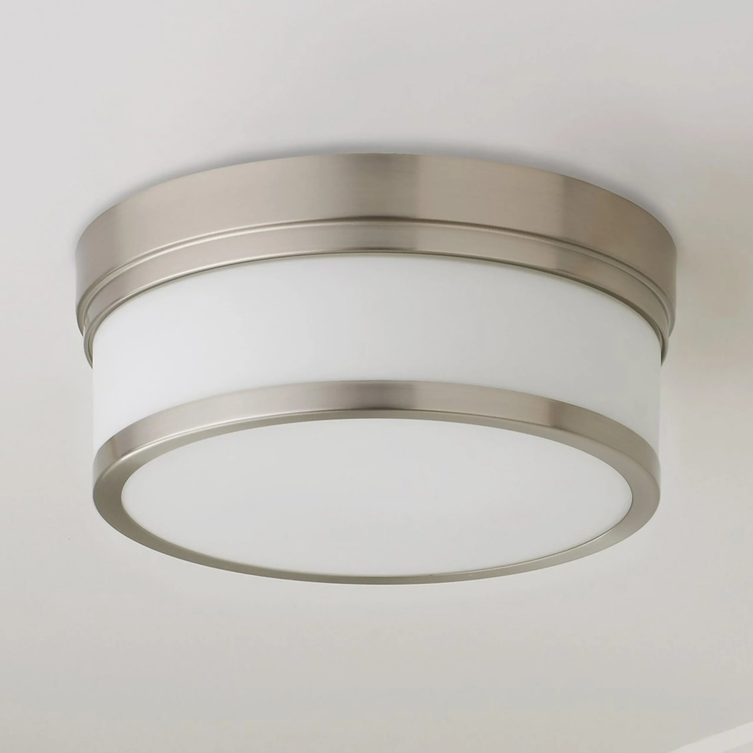 Metallic Banded Drum Ceiling Light - 2 Light