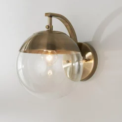 Mid-Century Clear Globe Sconce