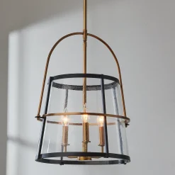 Mid-Century Seeded Glass Lantern
