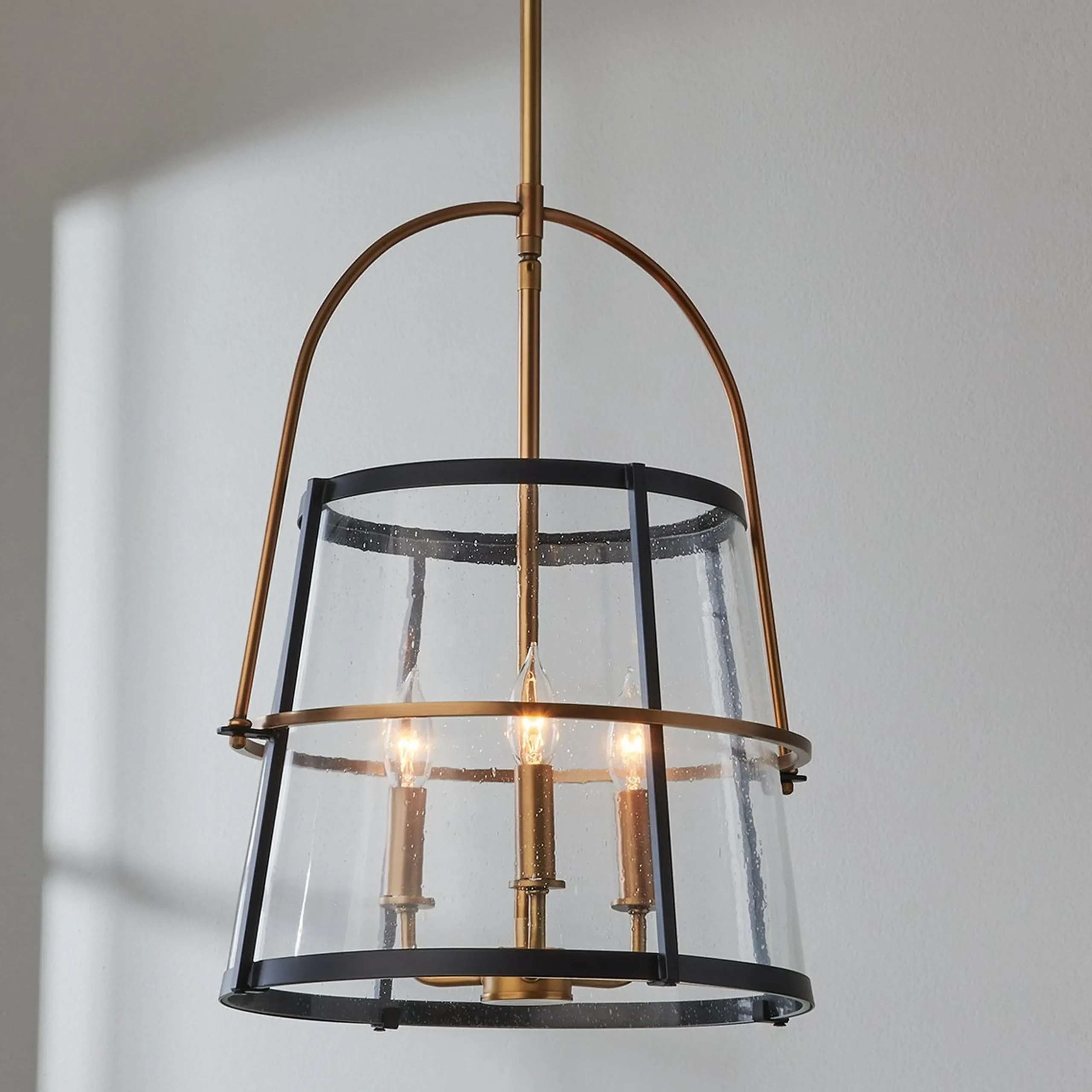 Mid-Century Seeded Glass Lantern