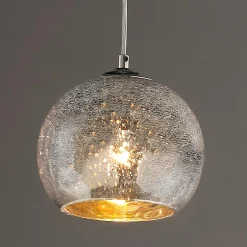 Mini Crackled Mercury Bowl Pendant Light