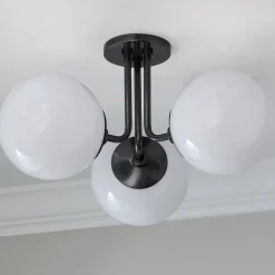 Minimalist Globe Semi-Flush Ceiling Light - 3 Light