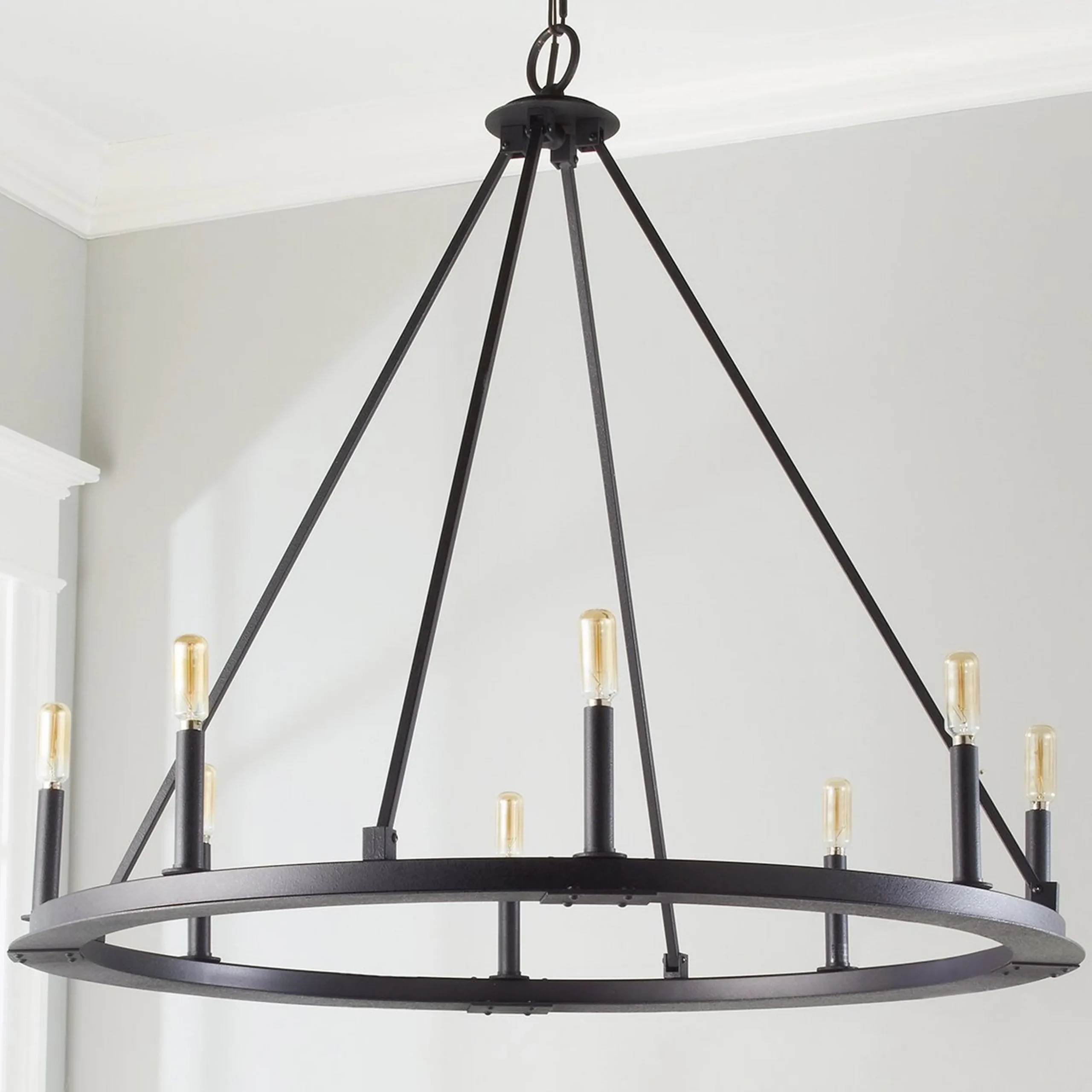 Minimalist Iron Ring Chandelier - 8 Light