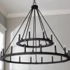 Minimalist Iron Ring Two-Tier Chandelier - 24 Light
