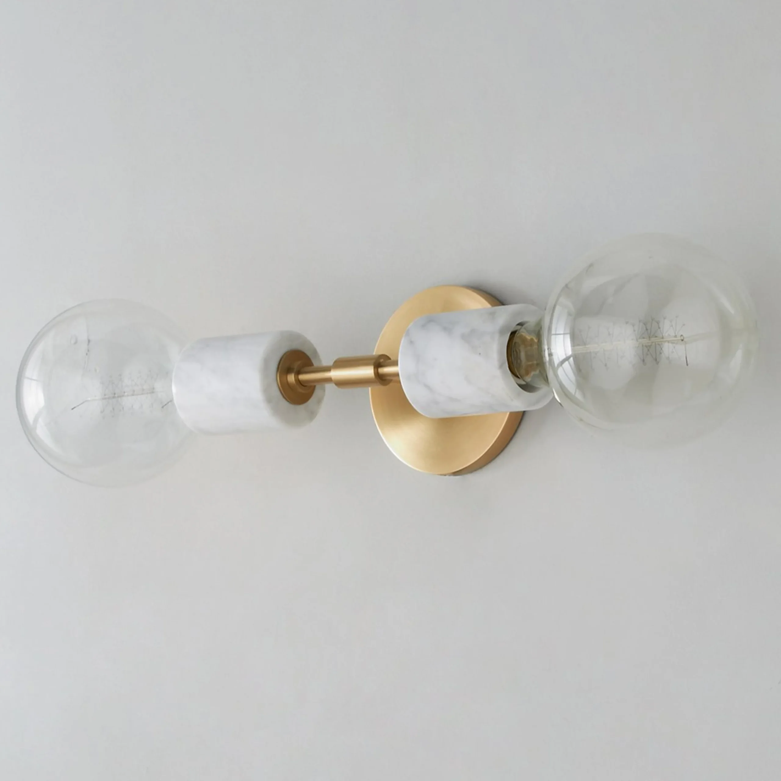 Minimalist Marble Sconce - Marble Socket - 2 Light