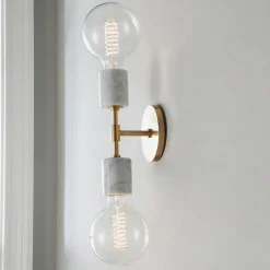 Minimalist Marble Sconce - Marble Socket - 2 Light