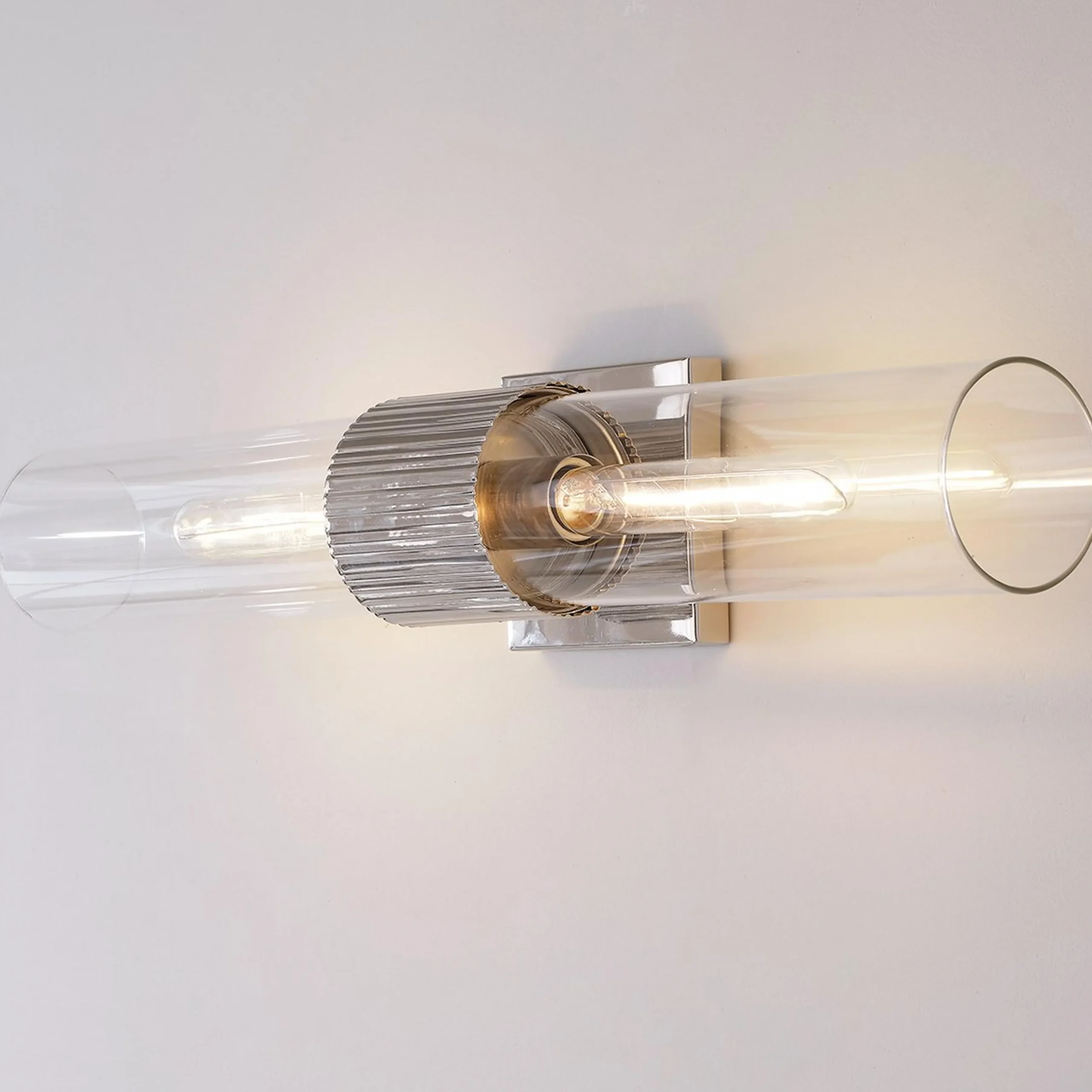 Mirza Clear Glass Bath Sconce - 2 Light