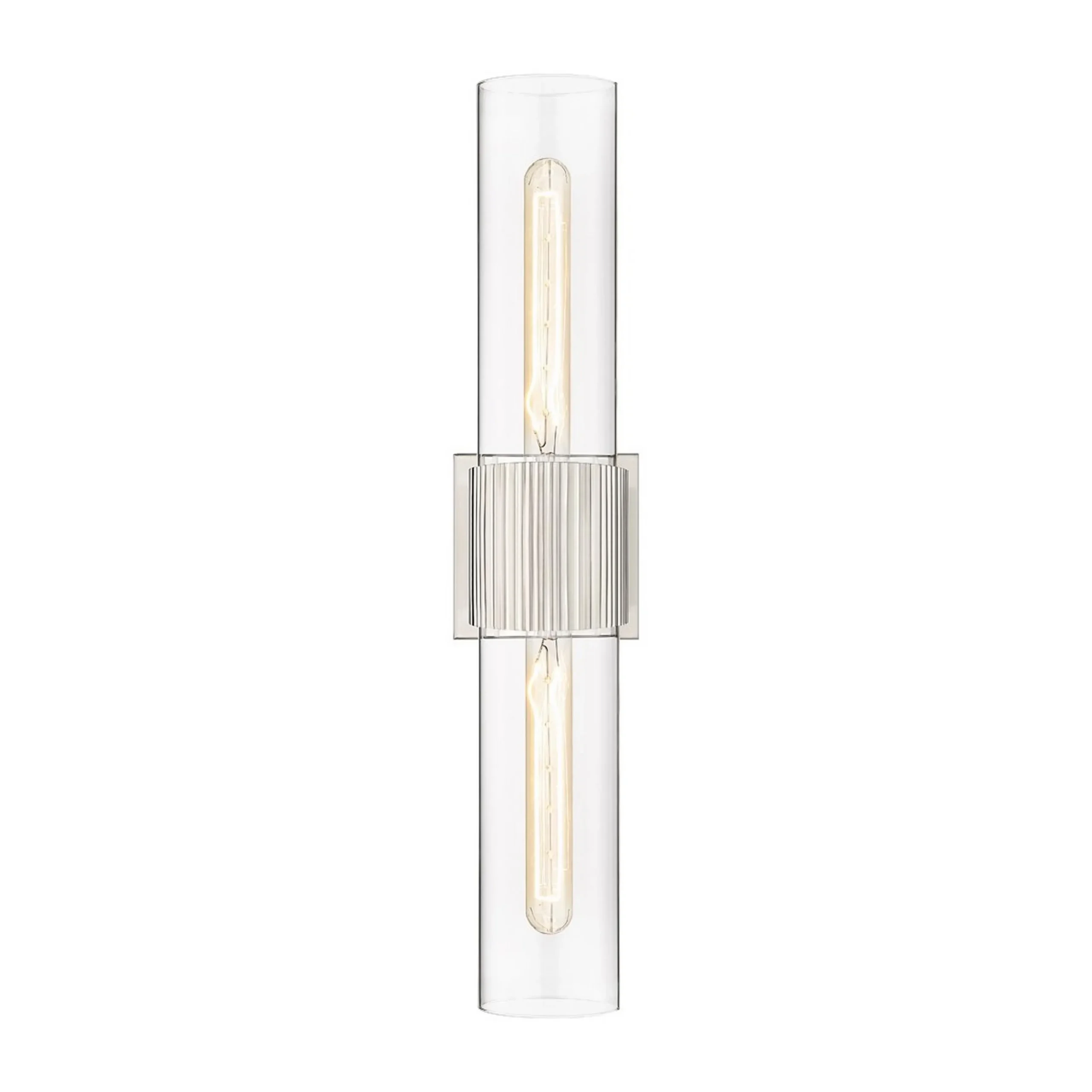 Mirza Clear Glass Bath Sconce - 2 Light